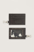Martha Faux Suede Cardholder in Dark Grey
