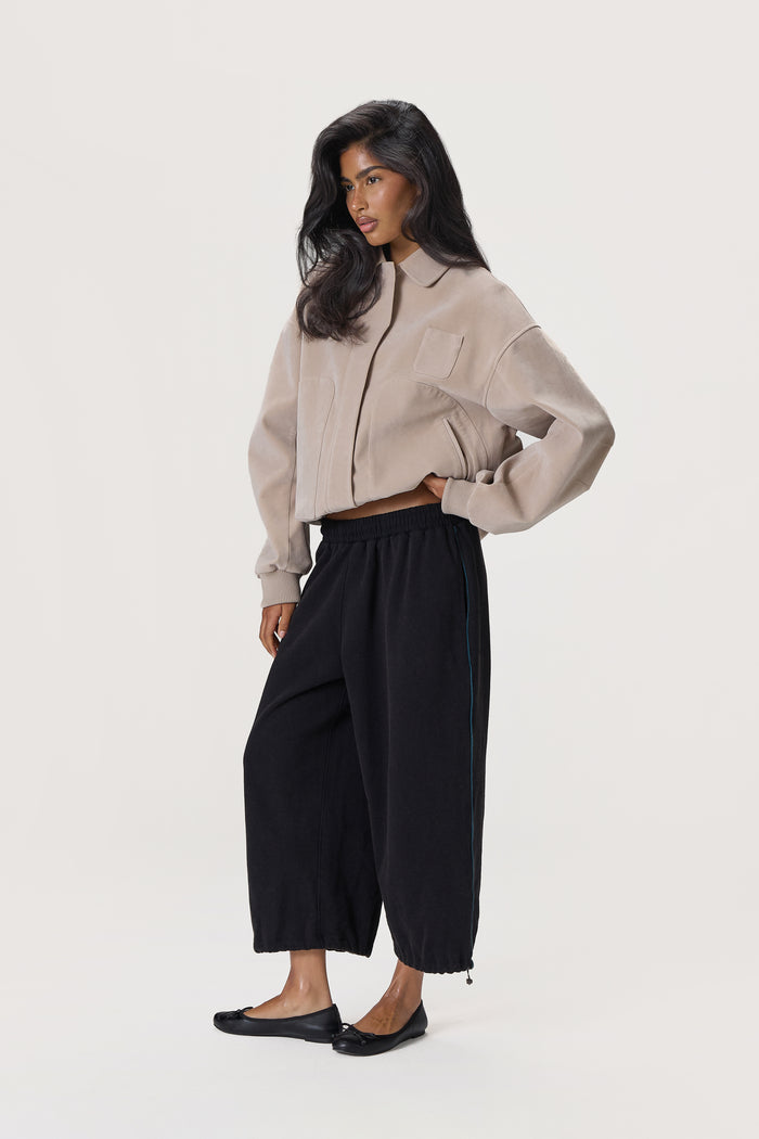 Martha Faux Suede Jacket in Beige