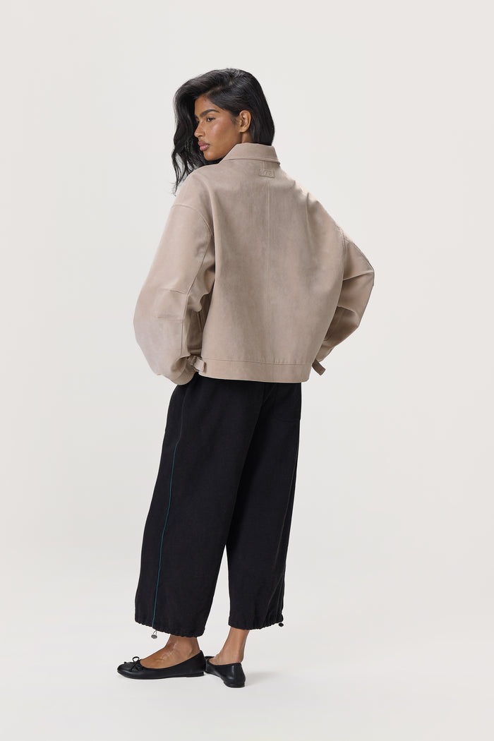 Martha Faux Suede Jacket in Beige