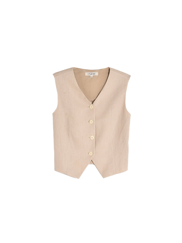Max V-Neck 100% Ramie Vest