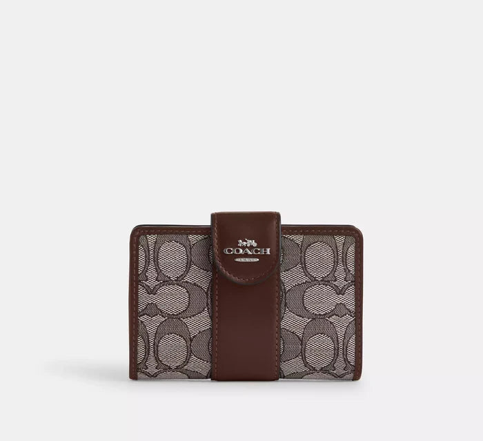 Medium Corner Zip Wallet In Signature Jacquard
