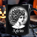 Medusa Spooky Portrait Personalized Mug Horror Villain Theme Halloween Gift with Custom Name Personalized Ceramic Mug OrnamentallyYou Black Customized