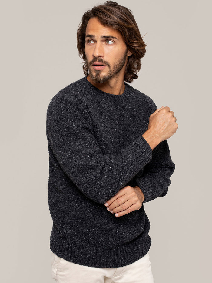 Men's Recycled Cashmere Moss Stitch Jumper