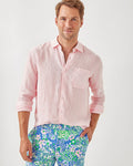 Mens Stuff Addison Shirt - Pink Muse X Resort White