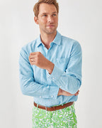 Mens Stuff Addison Shirt - Blue Peri X Resort White