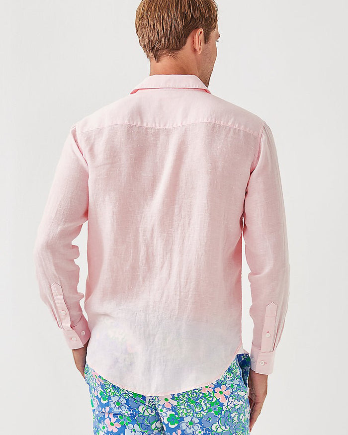 Mens Stuff Addison Shirt - Pink Muse X Resort White