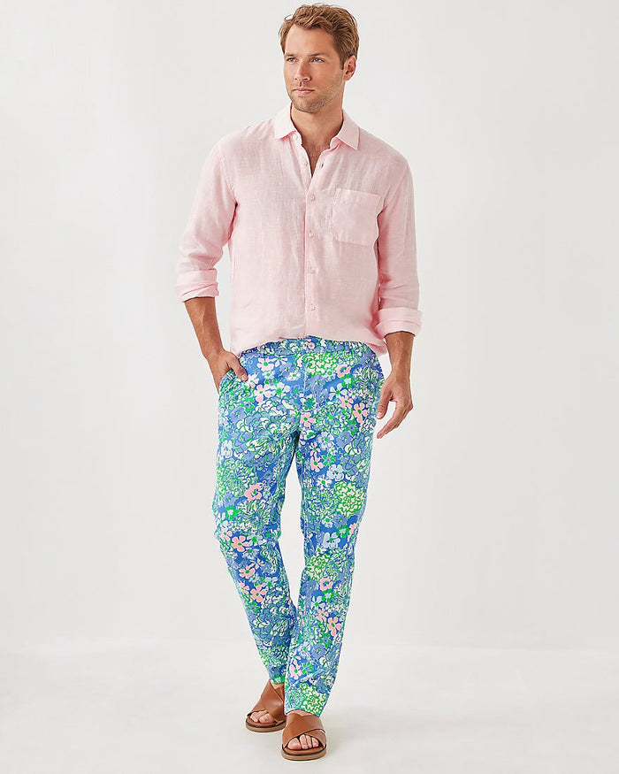 Mens Stuff Addison Shirt - Pink Muse X Resort White
