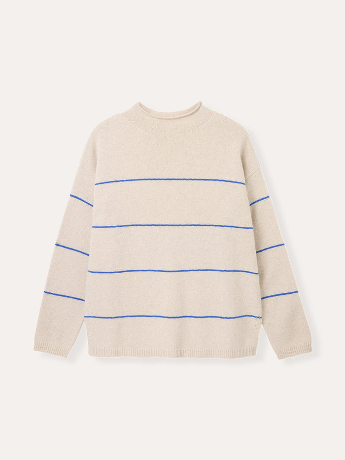 Merino Blend Split Hem Slouch Funnel Neck Jumper
