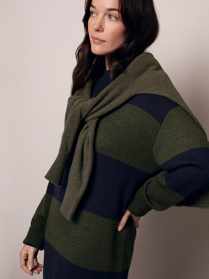 Merino Blend Striped Dress