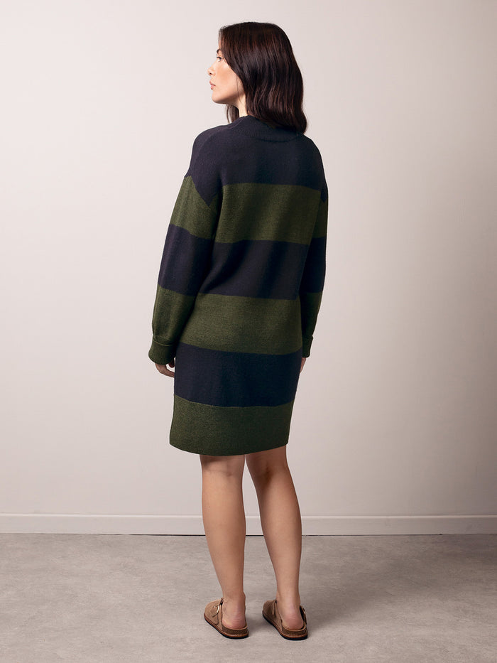 Merino Blend Striped Dress