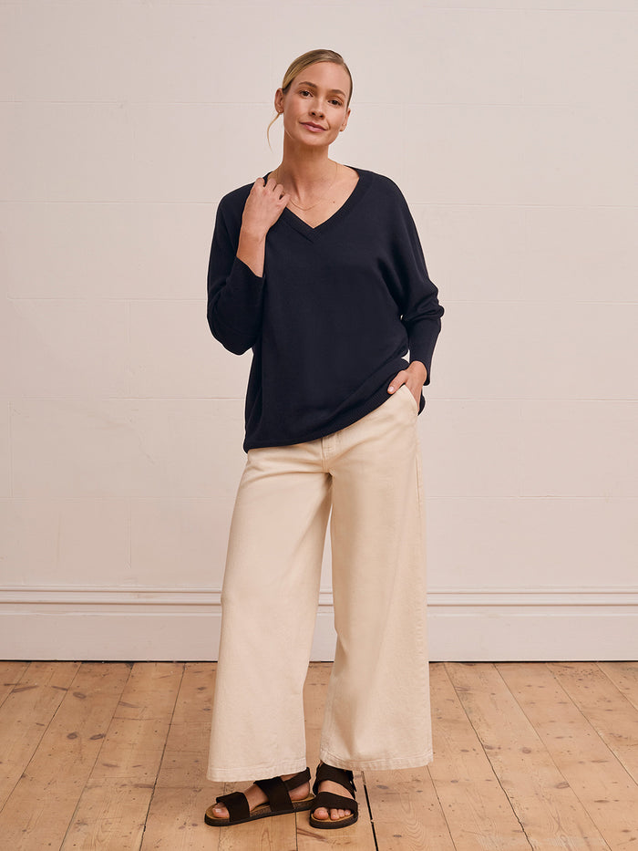 Merino Slouchy V Neck Jumper