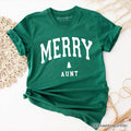 Merry Aunt Retro Christmas T-Shirt, Matching Family Holiday Tee T-Shirts OrnamentallyYou Evergreen XS
