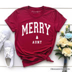 Merry Aunt Retro Christmas T-Shirt, Matching Family Holiday Tee T-Shirts OrnamentallyYou Cardinal XS