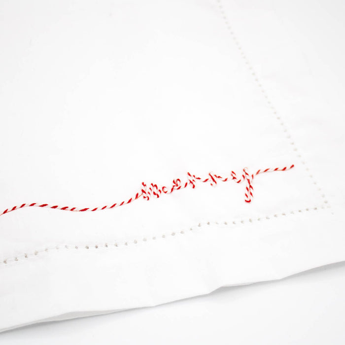 Merry Embroidered Dinner Napkin - Pine & Moss