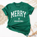 Merry Grandma Retro Christmas T-Shirt, Matching Family Holiday Tee T-Shirts OrnamentallyYou Evergreen XS