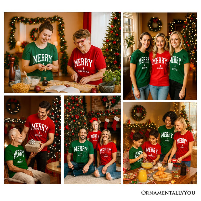 Merry Sister Retro Christmas T-Shirt, Matching Family Holiday Tee T-Shirts OrnamentallyYou
