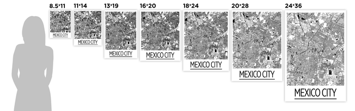 Mexico City Map Poster - mexico Map Print - Art Deco Series