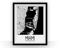Miami Map Poster - usa Map Print - Art Deco Series