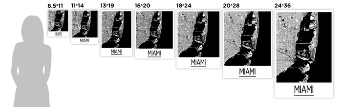 Miami Map Poster - usa Map Print - Art Deco Series