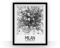 Milan Map Poster - italy Map Print - Art Deco Series