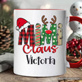 Mimi Claus Retro Christmas Personalized Mug, Matching Family Holiday Gift with Custom Name Personalized Ceramic Mug OrnamentallyYou White - Black Customized