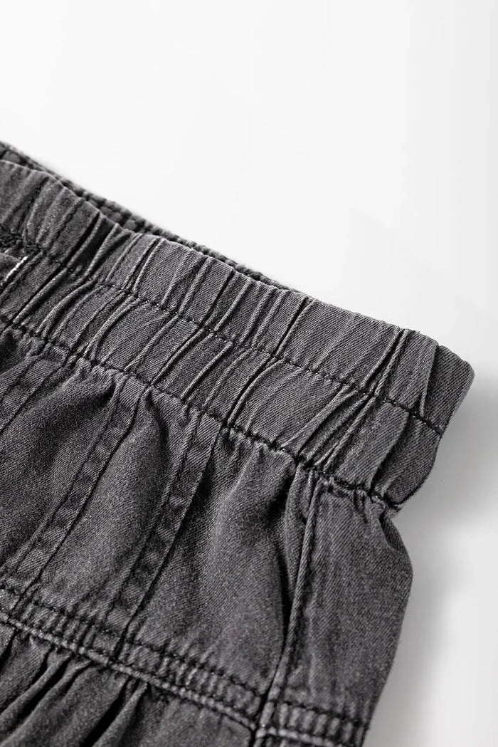 Shop Mineral Wash Button Fly Waist Wide Leg Jeans at eAura
