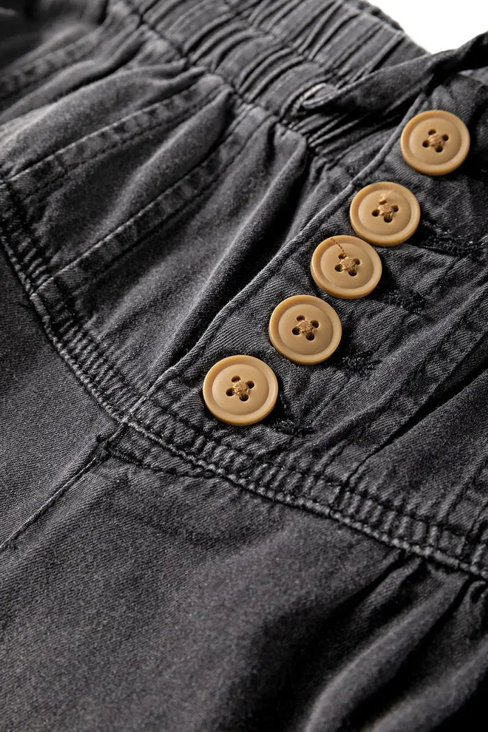 Shop Mineral Wash Button Fly Waist Wide Leg Jeans at eAura