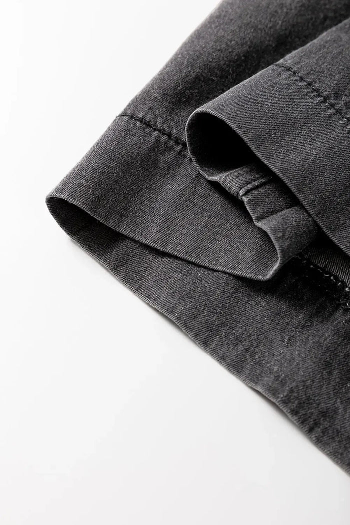 Shop Mineral Wash Button Fly Waist Wide Leg Jeans at eAura