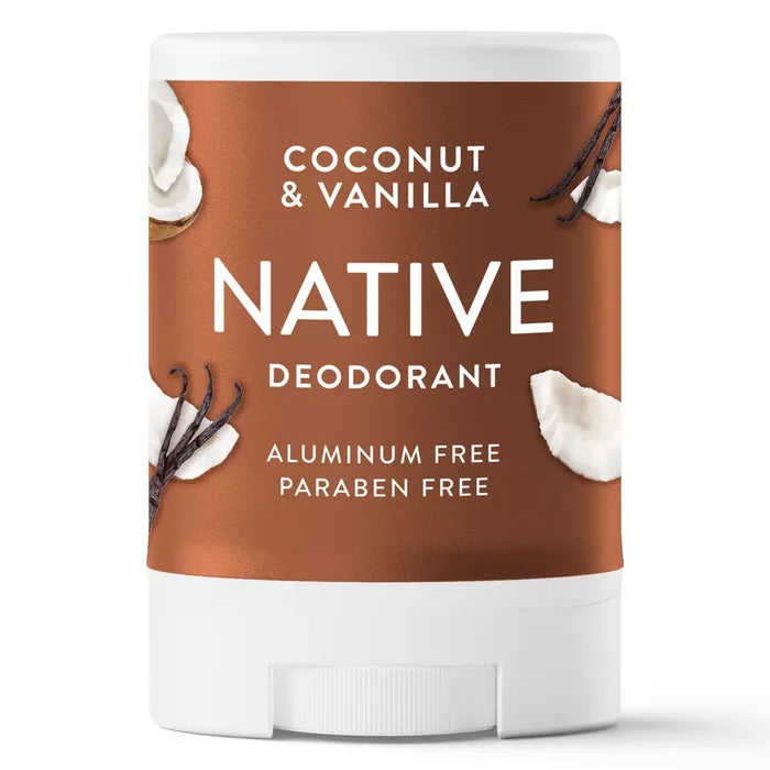 Desodorante sin aluminio Native coco vainilla en barra, vegano y cruelty free