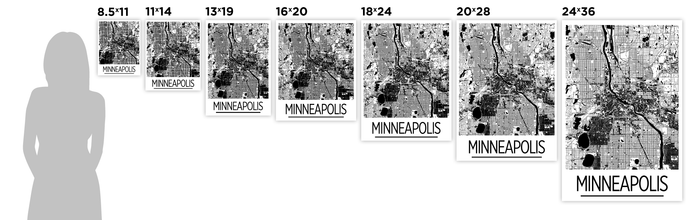 Minneapolis Map Poster - usa Map Print - Art Deco Series