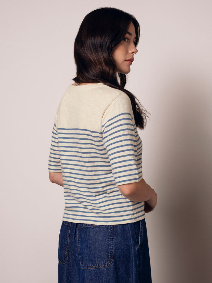 Modal Blend Striped Half Sleeve T-Shirt