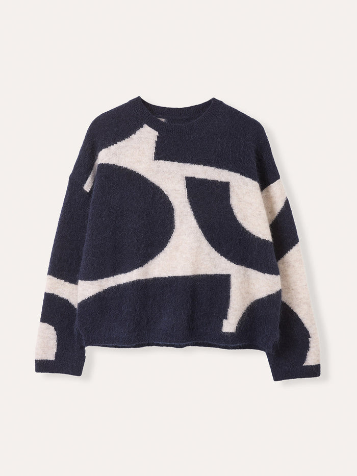 Mohair Blend Abstract Geo Jumper
