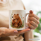 Mom and Baby Bear Personalized Mug, Mother's Day Custom Gift with Name Personalized Ceramic Mug OrnamentallyYou