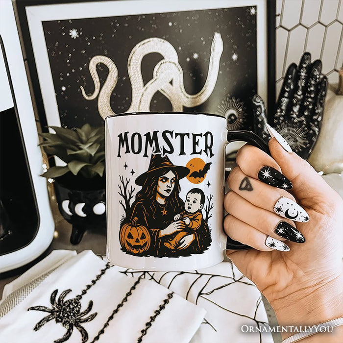 Momster Personalized Mug for Spooky Season, Witchy Halloween Gift with Custom Name for Moms Personalized Ceramic Mug OrnamentallyYou