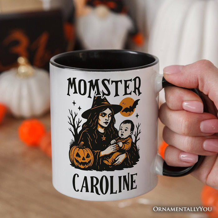 Momster Personalized Mug for Spooky Season, Witchy Halloween Gift with Custom Name for Moms Personalized Ceramic Mug OrnamentallyYou