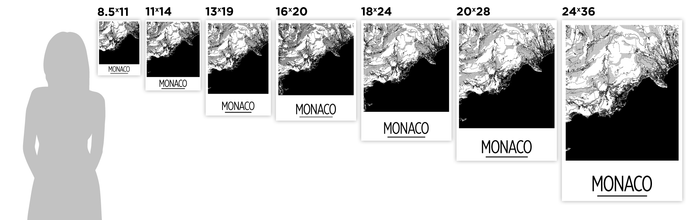 Monaco Map Poster - monaco Map Print - Art Deco Series