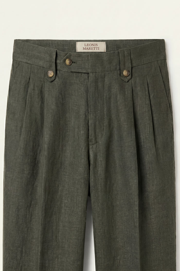 Morino Pleated Trousers Olive