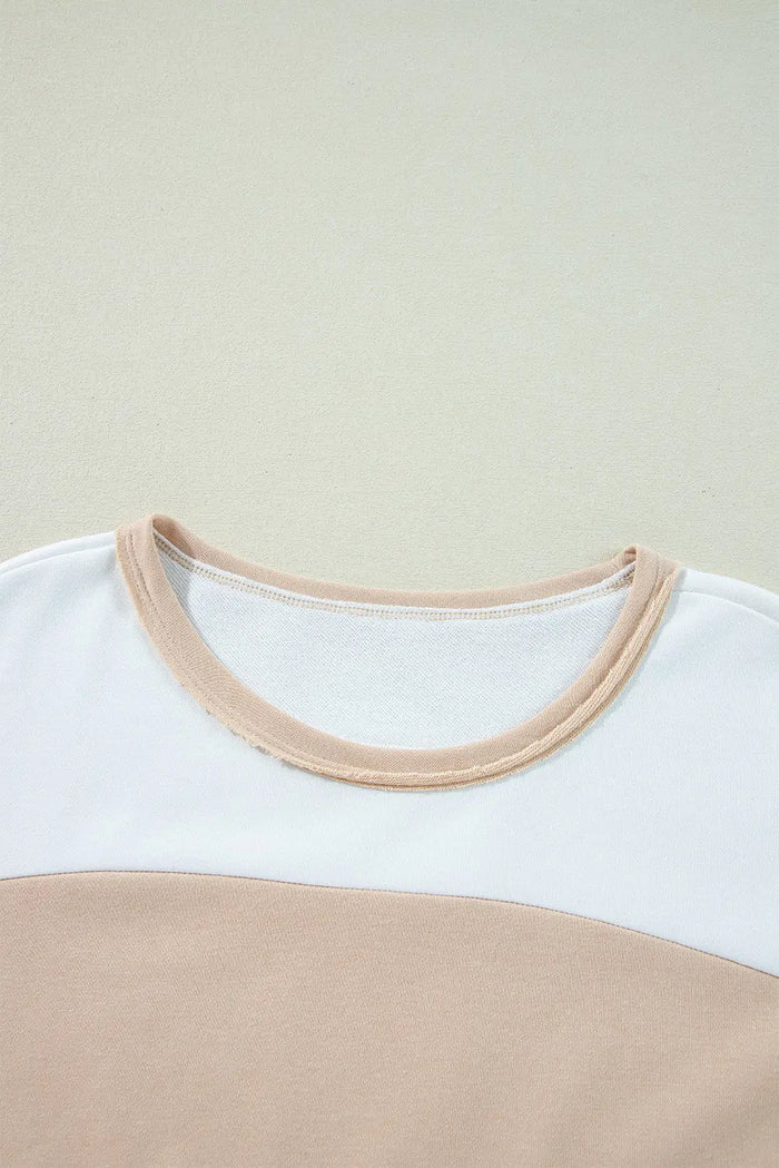 Multicolour Colourblock Patchwork Side Split Tunic T Shirt - Tops/Tops & Tees