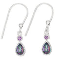 Mystic Fire Topaz and Amethyst Earrings