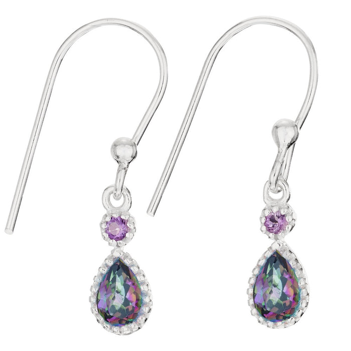 Mystic Fire Topaz and Amethyst Earrings