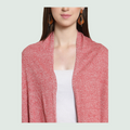 Natural Red Knitted Poncho - Collar