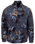 NEVILLE EXOTIC FLORAL BLACK MENS PRINTED ZIP JACKET