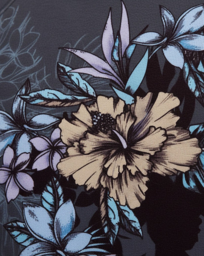 NEVILLE EXOTIC FLORAL BLACK MENS PRINTED ZIP JACKET
