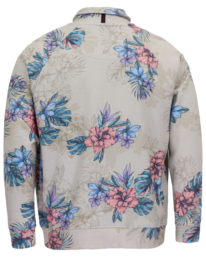 NEVILLE EXOTIC FLORAL NEUTRAL MENS PRINTED ZIP JACKET
