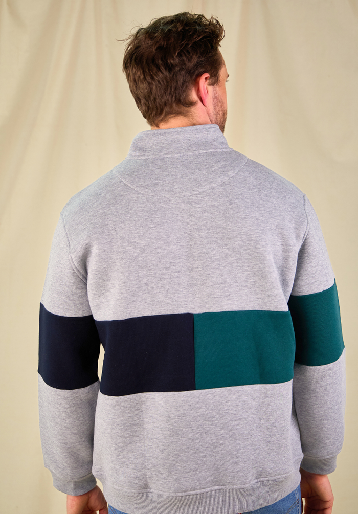 Norfolk Men's Quarter Zip Sweatshirt - Grey
