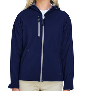North End Ladies' Prospect Two-Layer Fleece Bonded Soft Shell Hooded Jacket