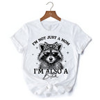 Not Just a Mom Raccoon T-Shirt, Retro White Tee for Sarcastic and Unapologetic Mothers T-Shirts OrnamentallyYou