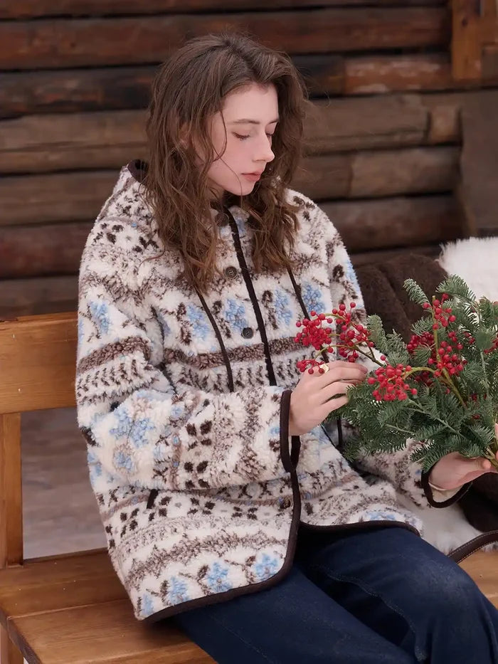 Nyomi Fair Isle Hoodie Coat
