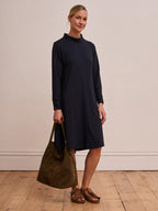 Organic Cotton Blend Roll Neck Swing Dress