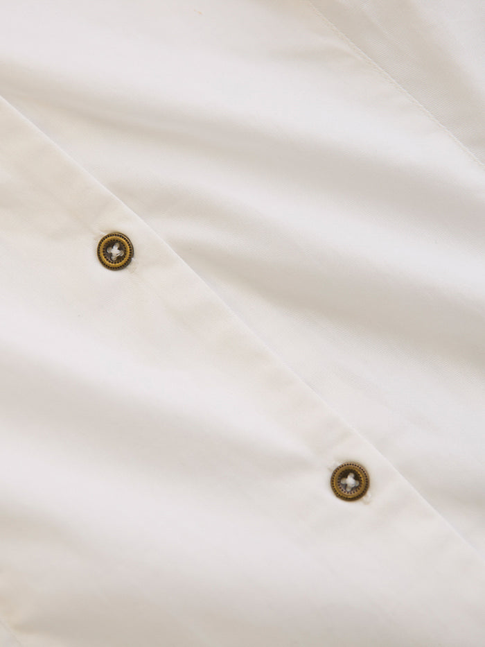Organic Cotton Blend V Neck Button Through Blouse